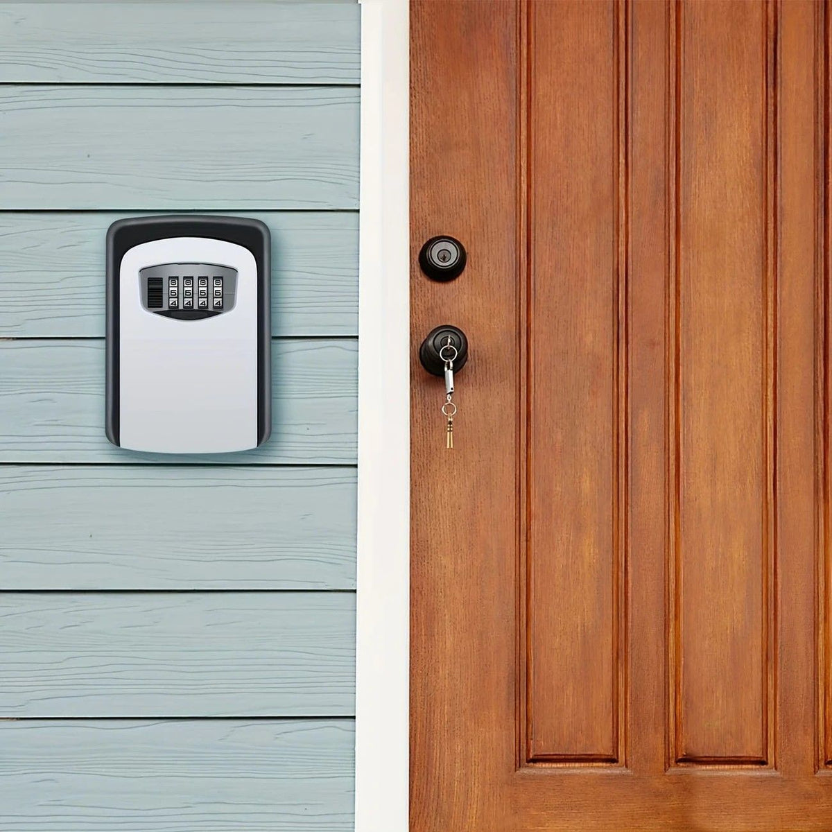 Household Wall-Mounted Key Box, Waterproof Secure Key Lockbox with Combination Lock, Large-Capacity Outdoor Key Safe for Storing Spare House Keys.BLACK