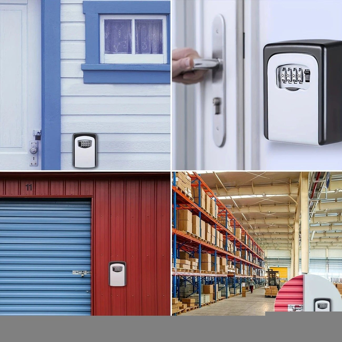 Household Wall-Mounted Key Box, Waterproof Secure Key Lockbox with Combination Lock, Large-Capacity Outdoor Key Safe for Storing Spare House Keys.BLACK