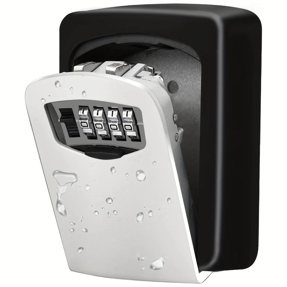 Household Wall-Mounted Key Box, Waterproof Secure Key Lockbox with Combination Lock, Large-Capacity Outdoor Key Safe for Storing Spare House Keys.BLACK