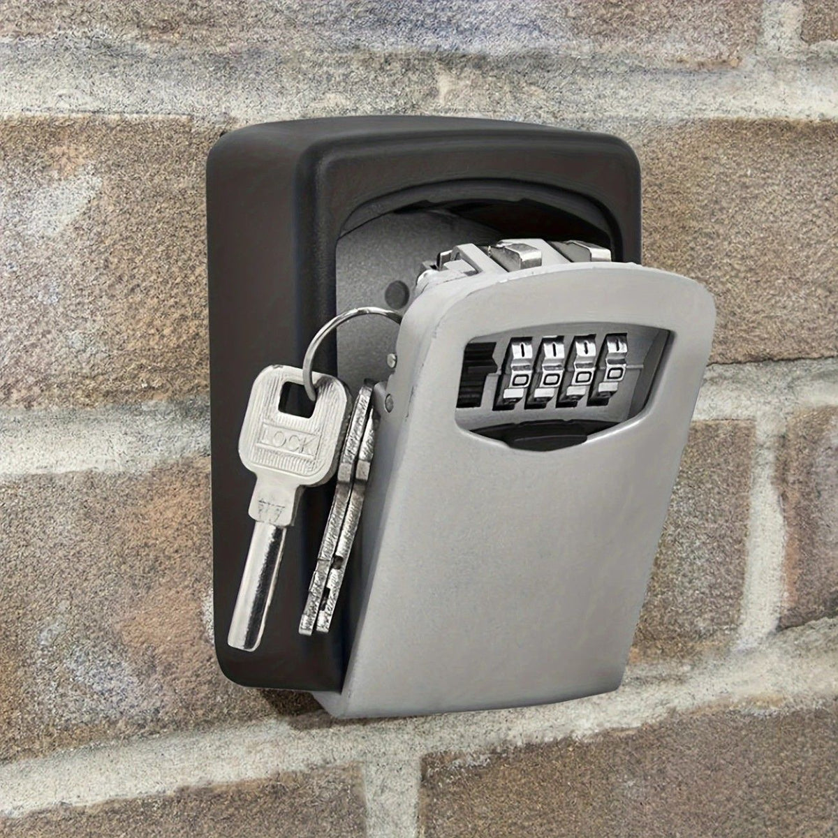 Household Wall-Mounted Key Box, Waterproof Secure Key Lockbox with Combination Lock, Large-Capacity Outdoor Key Safe for Storing Spare House Keys.BLACK