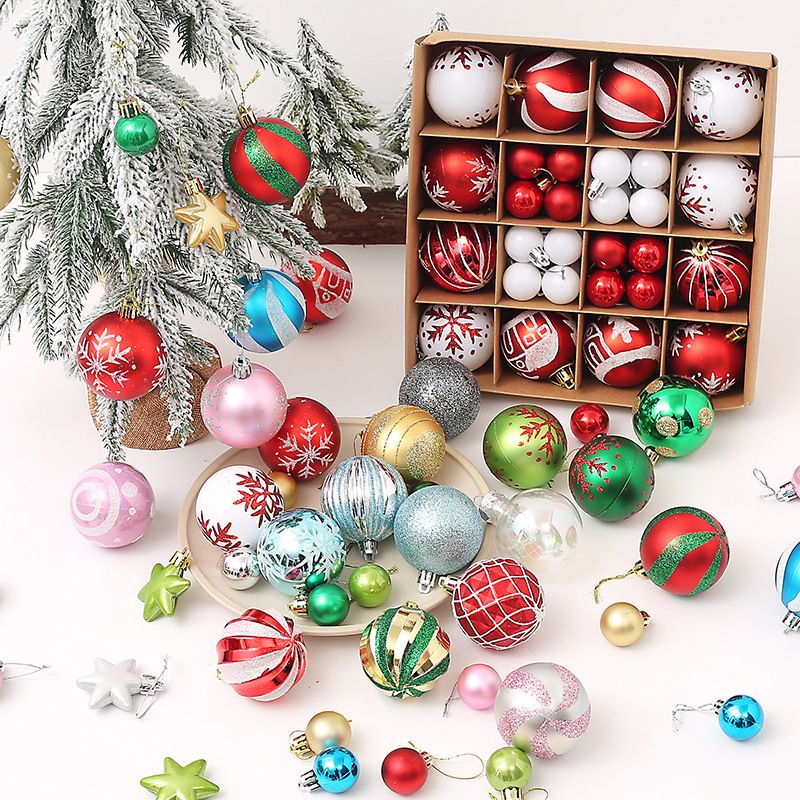 Light Luxury Plastic Christmas Ball Set | Exquisite Patterns Sparkle for the Holidays, Versatile Colors Brighten Your Home./616-41 champagne gold