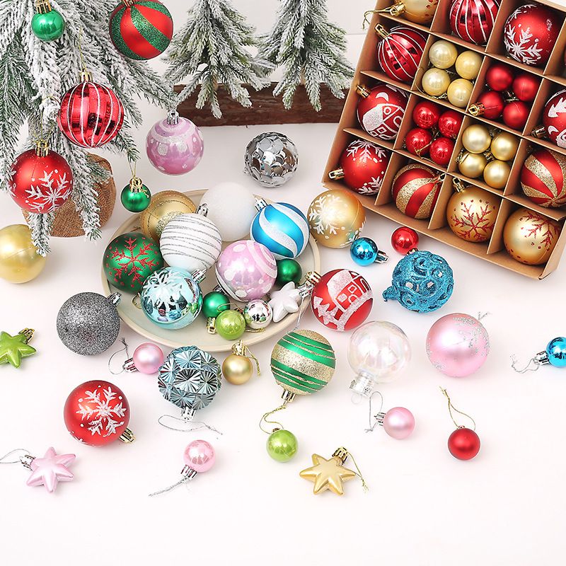 Light Luxury Plastic Christmas Ball Set | Exquisite Patterns Sparkle for the Holidays, Versatile Colors Brighten Your Home./616-40 Black Gold