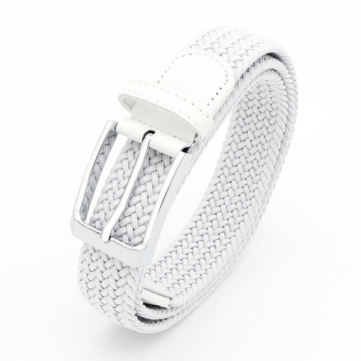No-Hole Elastic Woven Belt, Unisex Comfortable and Versatile, Strong Elasticity Anti-Loosening, Breathable and Skin-Friendly No Sweating, Essential for Outdoor Sports and Daily Commute, A Casual Style Choice/White:M code