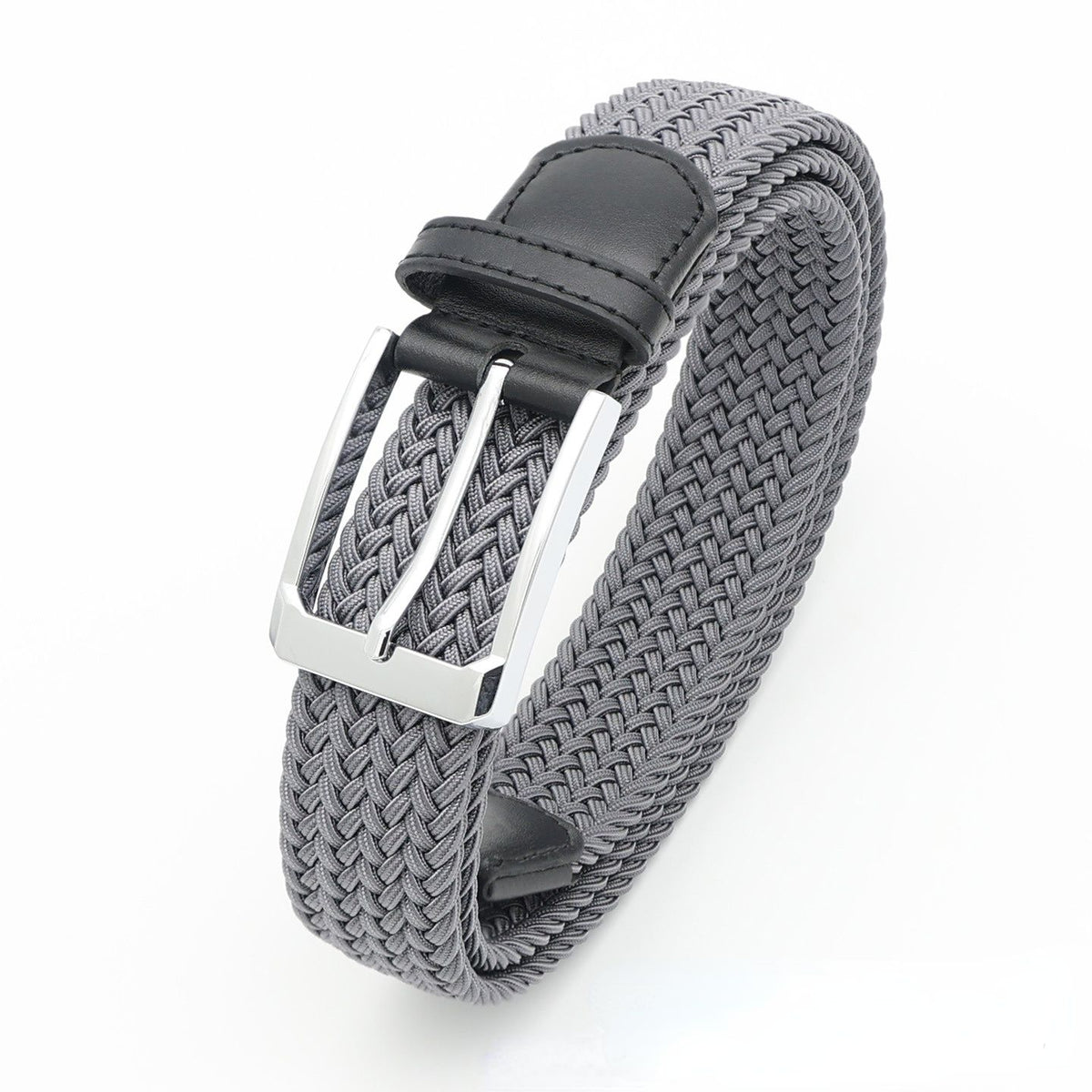 No-Hole Elastic Woven Belt, Unisex Comfortable and Versatile, Strong Elasticity Anti-Loosening, Breathable and Skin-Friendly No Sweating, Essential for Outdoor Sports and Daily Commute, A Casual Style Choice/White:M code