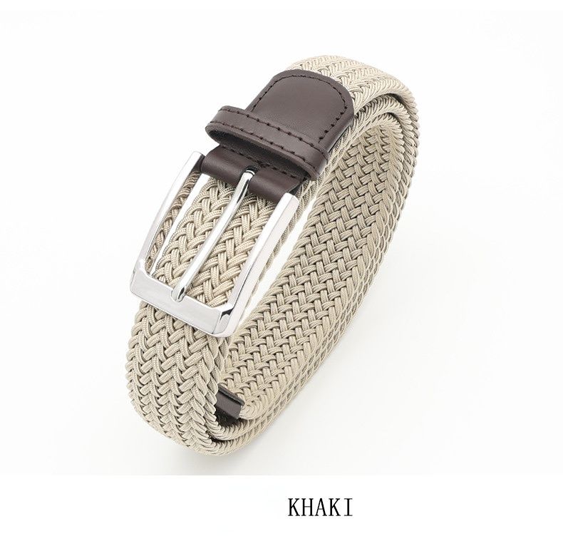 No-Hole Elastic Woven Belt, Unisex Comfortable and Versatile, Strong Elasticity Anti-Loosening, Breathable and Skin-Friendly No Sweating, Essential for Outdoor Sports and Daily Commute, A Casual Style Choice/White:M code