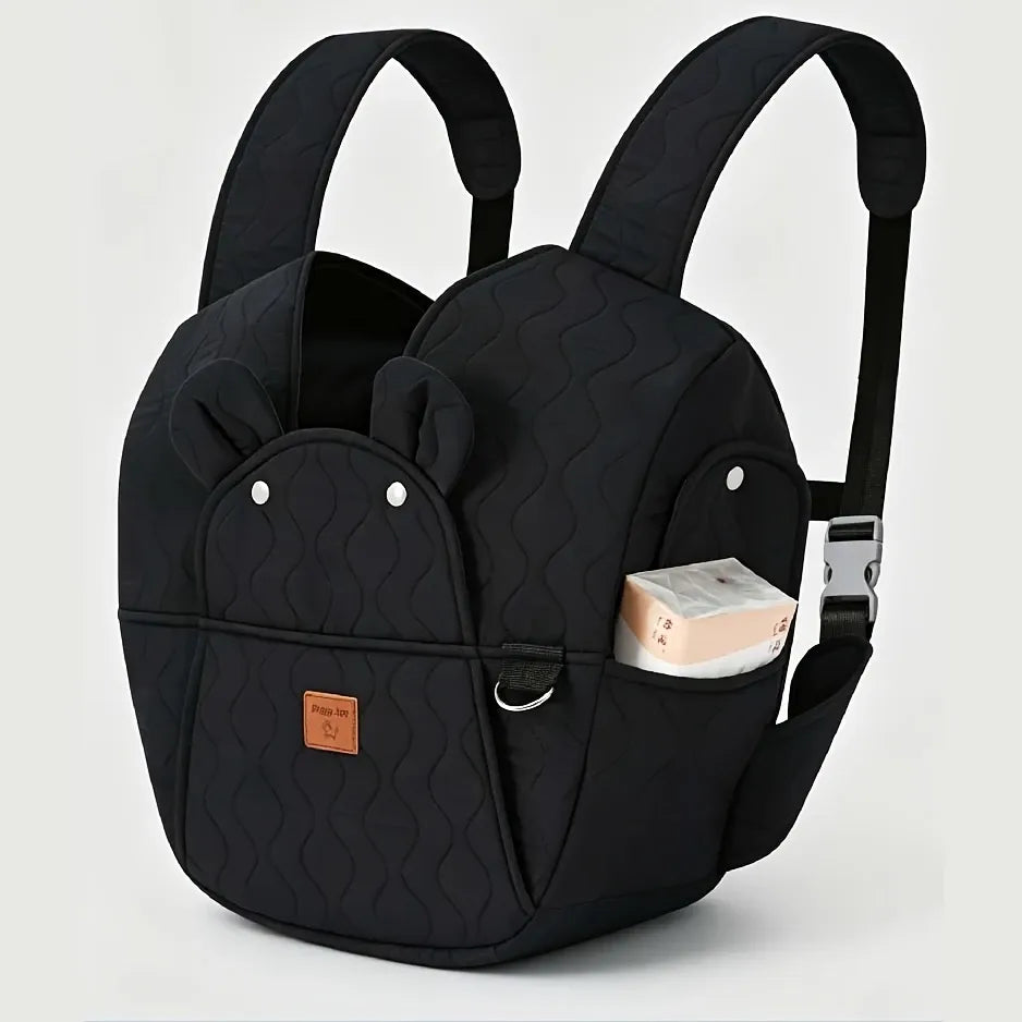 Cute Bear Ear Pet Backpack, Large Capacity Breathable Head-Out, for Small Dogs Cats 3-5kg, Adjustable Wide Straps Front/Back Carry.(coffee color)
