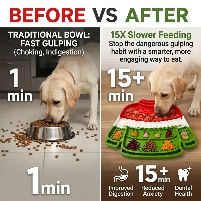 Christmas Sweater Pet Slow Feeder Lick Mat Strong Suction Cups Non-Slip Food Grade Silicone Calming Easy Clean for All Dogs Cats