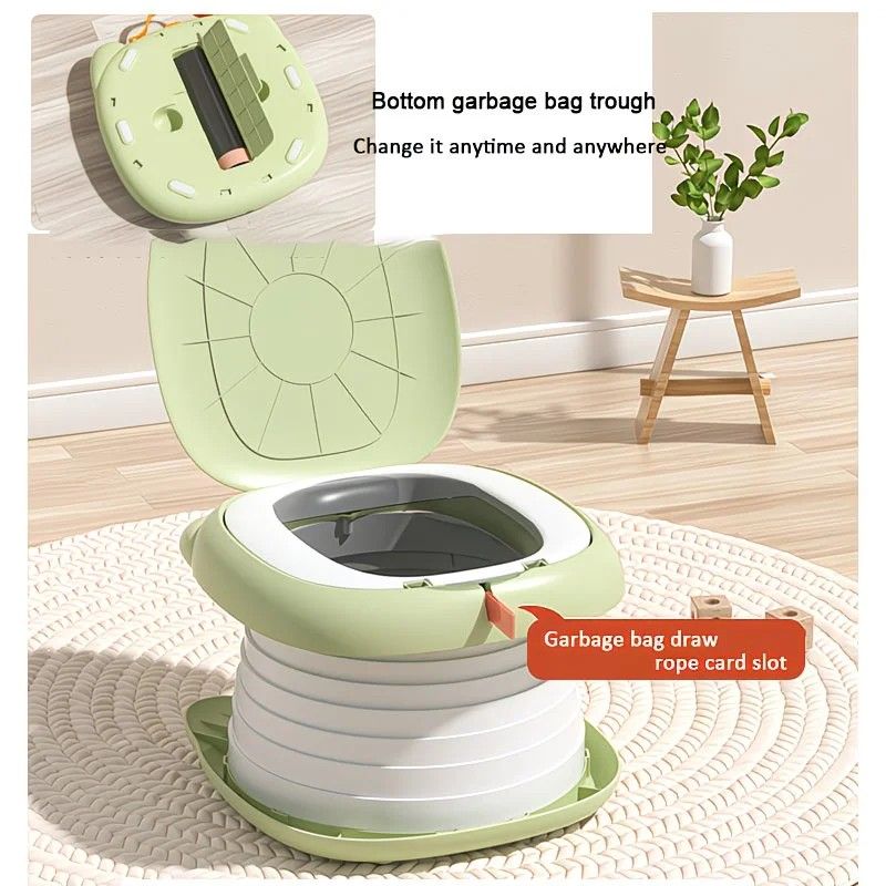 Car Folding Potty, cute cartoon design, folds in seconds for easy carrying, widened seat ring for comfort and stability, suitable for both home and travel.(pink)