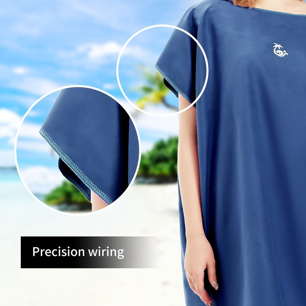 1pc Microfiber Quick-Dry Bathrobe with Storage Case, Changing Poncho for Bathroom, Surfing, Swimming, Beach, Lightweight & Compact, One Size, Portable Case.*blue