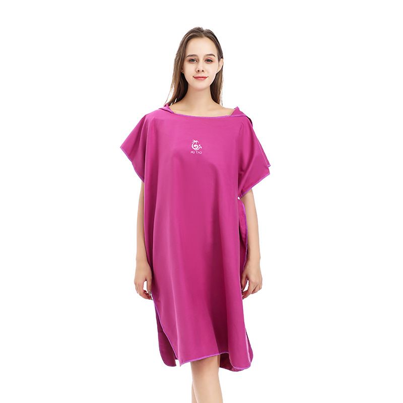 1pc Microfiber Quick-Dry Bathrobe with Storage Case, Changing Poncho for Bathroom, Surfing, Swimming, Beach, Lightweight & Compact, One Size, Portable Case.*blue