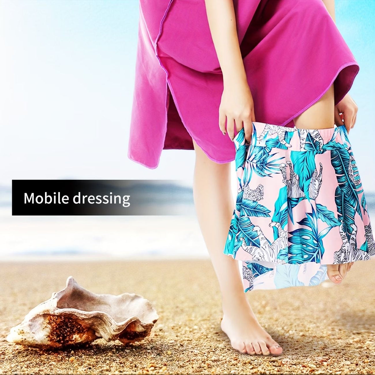 1pc Microfiber Quick-Dry Bathrobe with Storage Case, Changing Poncho for Bathroom, Surfing, Swimming, Beach, Lightweight & Compact, One Size, Portable Case.*rose violet