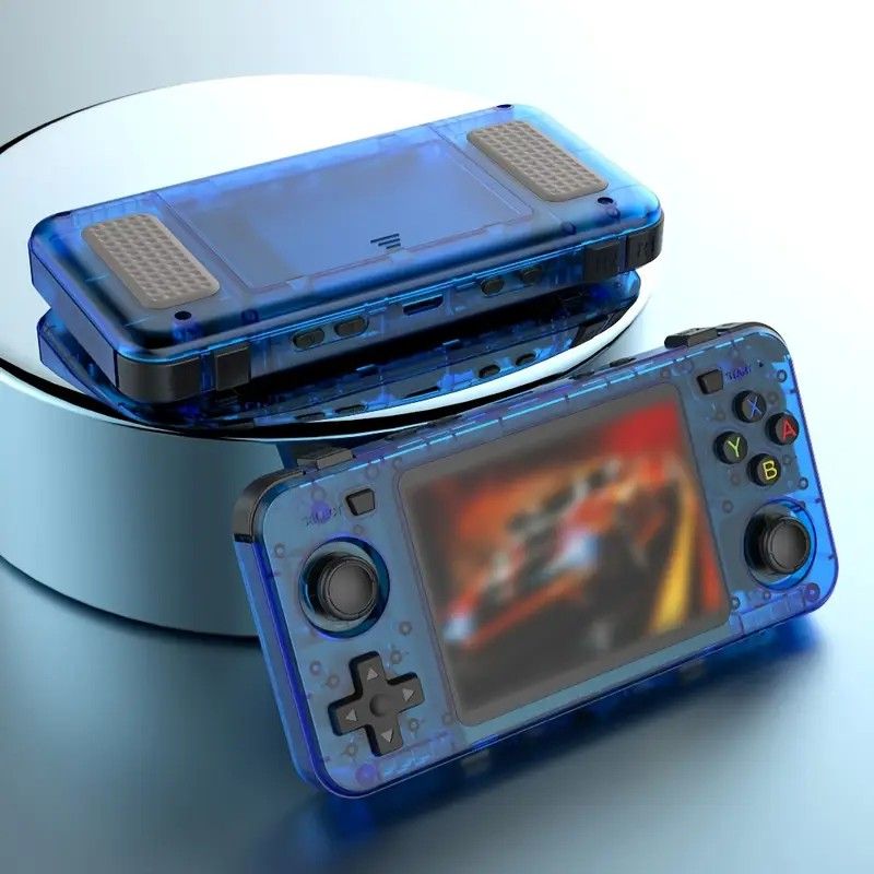 R36H Retro Game Console 128G Handheld with 23 Emulators, Linux System, 3.5-inch IPS Screen, 640×480 Resolution, USB Charging, Ultra-Long Battery Life, Perfect Gift for Friends.BLUE