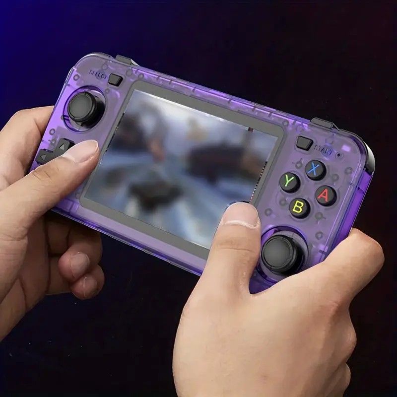 R36H Retro Game Console 128G Handheld with 23 Emulators, Linux System, 3.5-inch IPS Screen, 640×480 Resolution, USB Charging, Ultra-Long Battery Life, Perfect Gift for Friends.BLUE