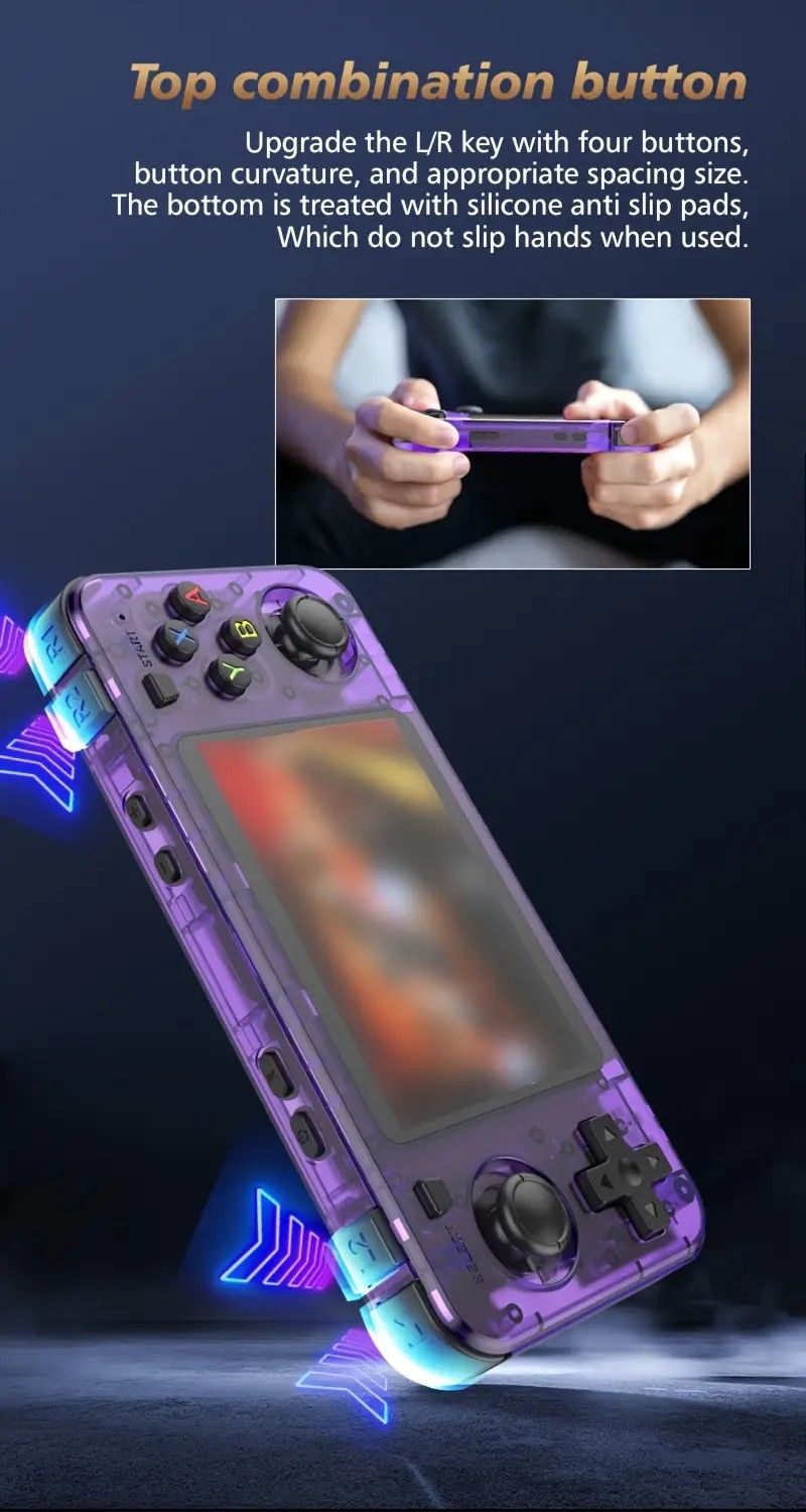 R36H Retro Game Console 128G Handheld with 23 Emulators, Linux System, 3.5-inch IPS Screen, 640×480 Resolution, USB Charging, Ultra-Long Battery Life, Perfect Gift for Friends.RED