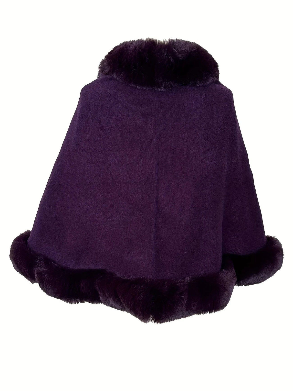 Imitation Mink Collar Knit Shawl: Autumn/Winter Retro Cape, Elegant, Versatile, and Flattering(purple)