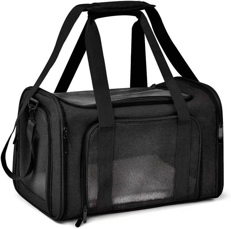 Breathable Multi-Functional Pet Carrier Backpack, Oxford Cloth Car Travel Cat & Dog Carrier, Large Capacity Portable Outdoor Pet Bag.(BLACK,SIZE L)