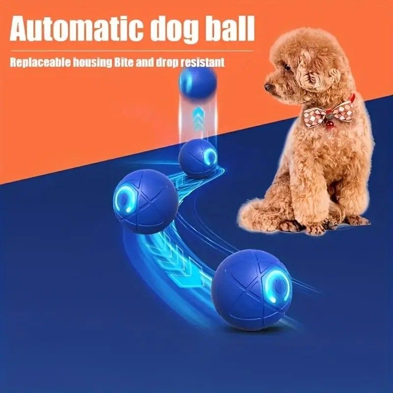 mart Interactive Rolling Pet Ball – Automatic Self-Moving Cat & Small Dog Toy, Bite-Resistant Rechargeable Boredom Buster 52mm(orange)