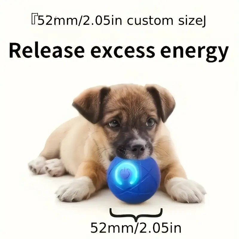 mart Interactive Rolling Pet Ball – Automatic Self-Moving Cat & Small Dog Toy, Bite-Resistant Rechargeable Boredom Buster 52mm(orange)