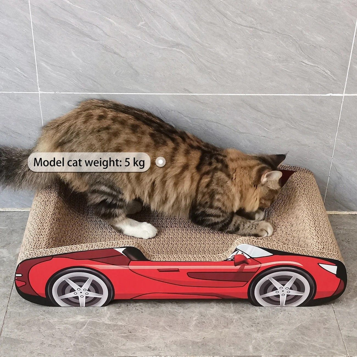 Bestselling Red Racing Car Cat Scratcher Bed | Corrugated Cardboard Durable Cat Bed + Scratcher 2-in-1, Suitable for Cats Under 7kg