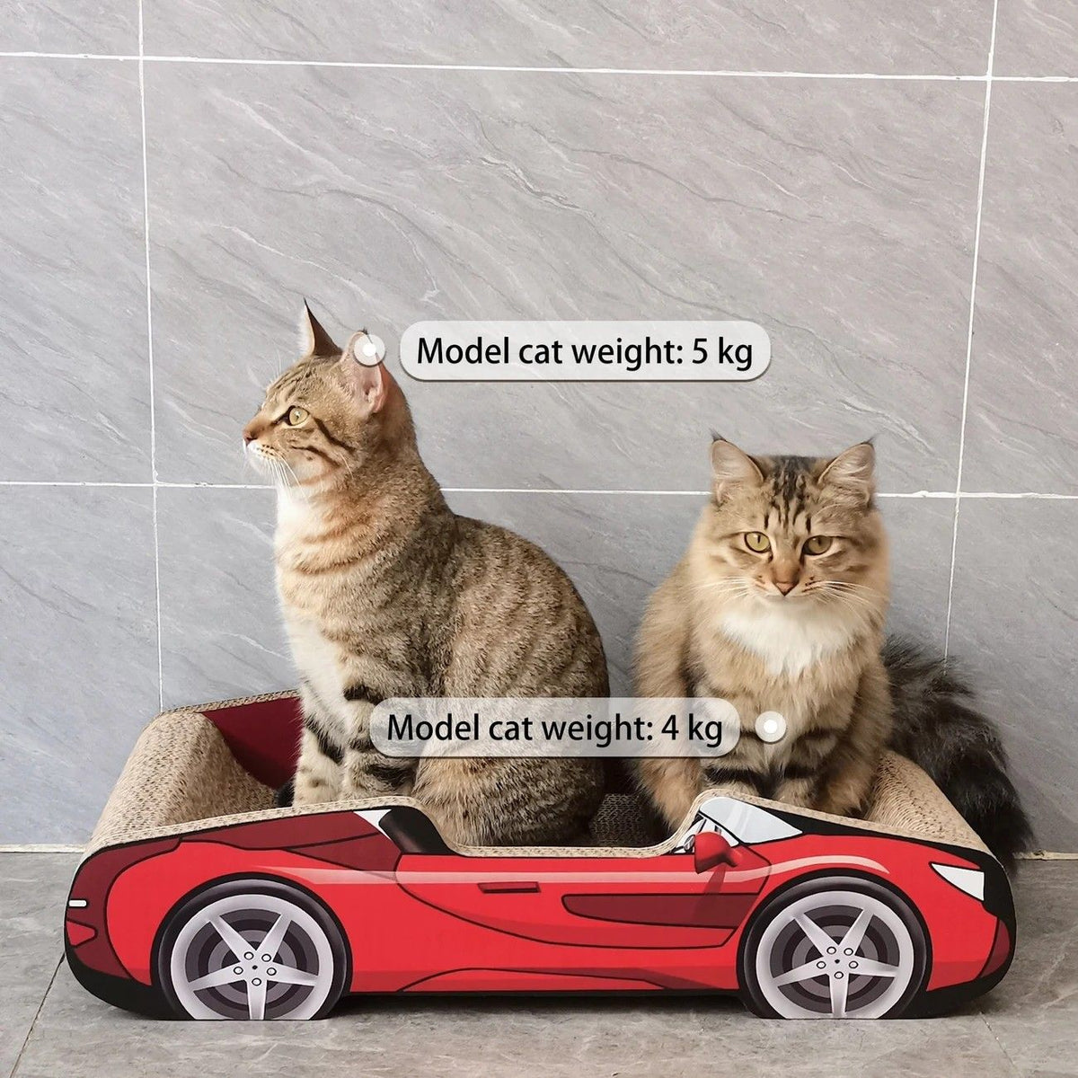 Bestselling Red Racing Car Cat Scratcher Bed | Corrugated Cardboard Durable Cat Bed + Scratcher 2-in-1, Suitable for Cats Under 7kg