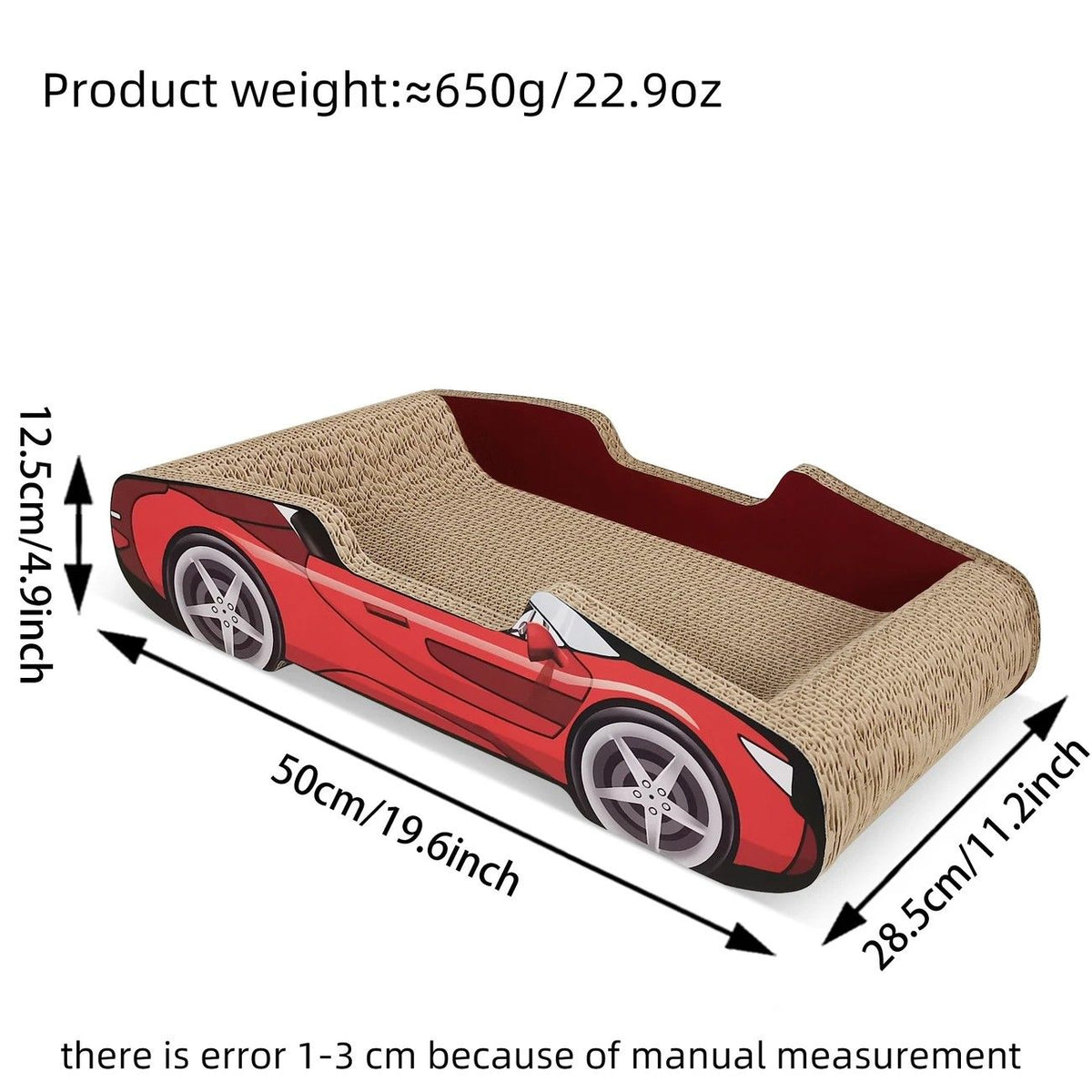 Bestselling Red Racing Car Cat Scratcher Bed | Corrugated Cardboard Durable Cat Bed + Scratcher 2-in-1, Suitable for Cats Under 7kg