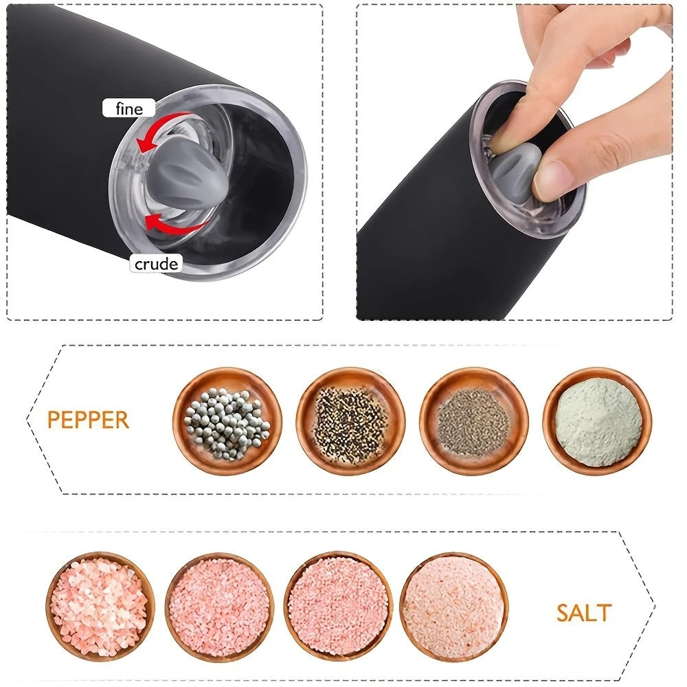 Black Gravity - sensing, grind with tilting —— Intelligent Pepper Grinder, adjust grind fineness freely for seasoning