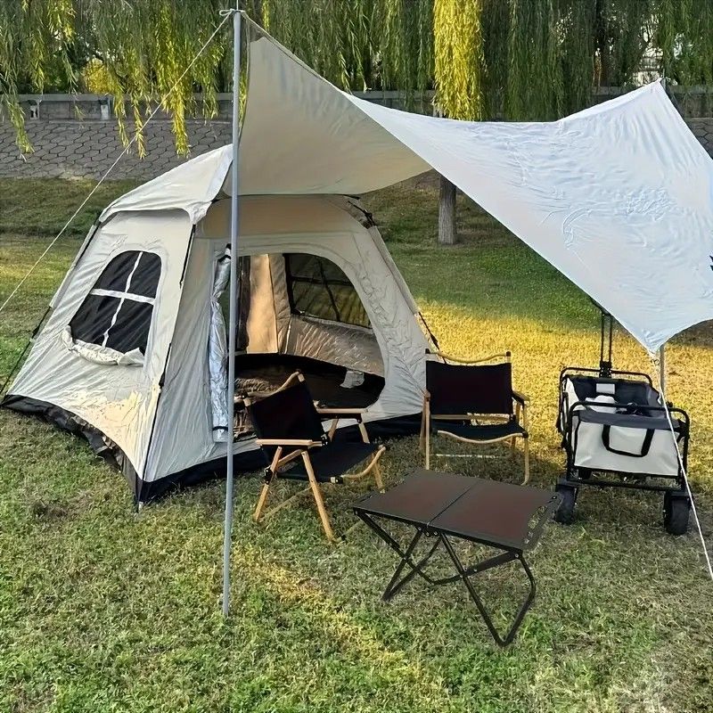 Portable Folding Camping Table Iron Outdoor Picnic Beach BBQ Tailgate Hiking with Storage Bag(BLACK)