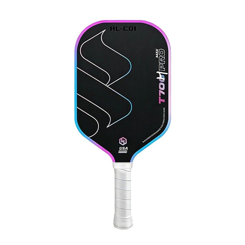 T700 Carbon Fiber Pickleball Paddle 16mm Core Lightweight Single Paddle with Polymer Honeycomb Core(bluish violet)