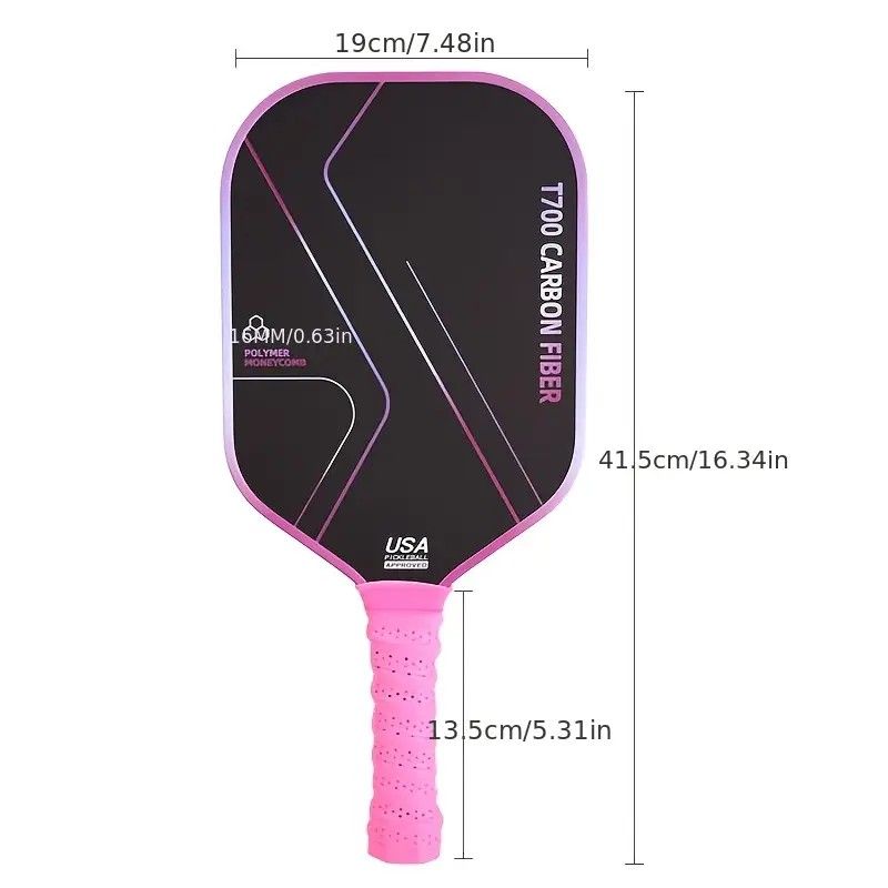 T700 Carbon Fiber Pickleball Paddle Set (2 Pack): 8.0oz Lightweight Widebody Design, Ideal for Beginners & Seniors(pink)