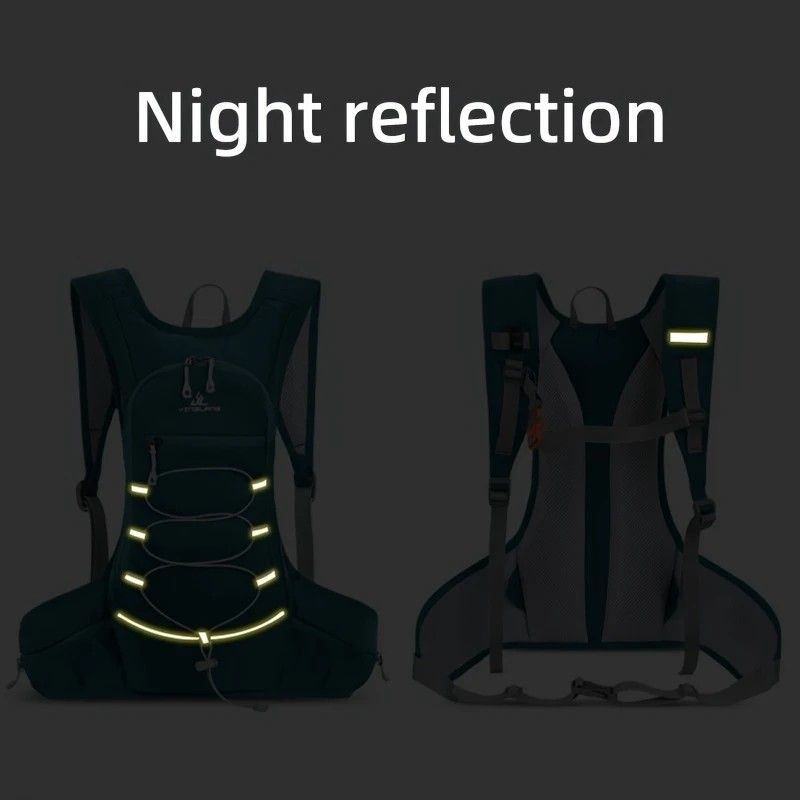 Lightweight Trail Running Hydration Backpack, Cycling Hiking Mountaineering Backpack, Night-Reflective Breathable Design(BLACK)