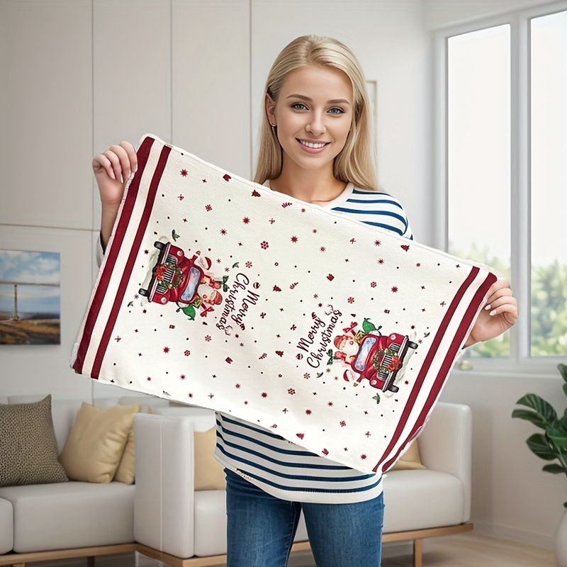 5PCS Microfiber Christmas Towels – Adorable Patterns, Soft & Absorbent, Brighten Up Your Cozy Holiday Moments