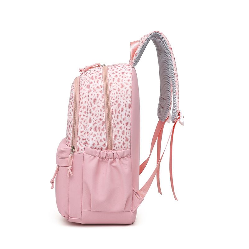 Pink Leopard Print Water-Resistant Backpack, Lightweight with Large Capacity, Laptop Compartment Included, Essential for Commuting and Campus./pink