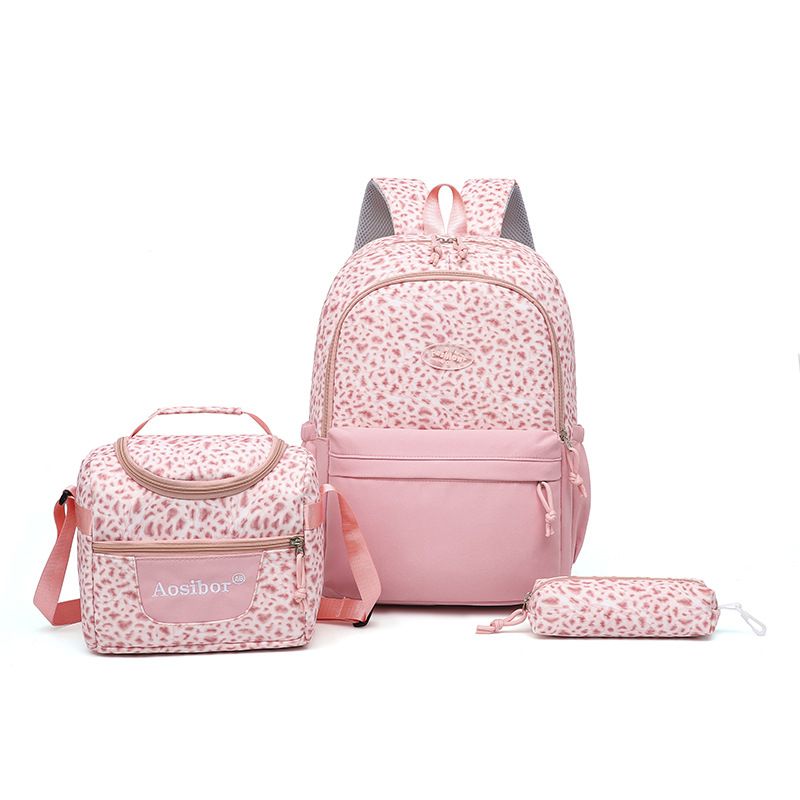 black Leopard Print Water-Resistant Backpack, Lightweight with Large Capacity, Laptop Compartment Included, Essential for Commuting and Campus.&black