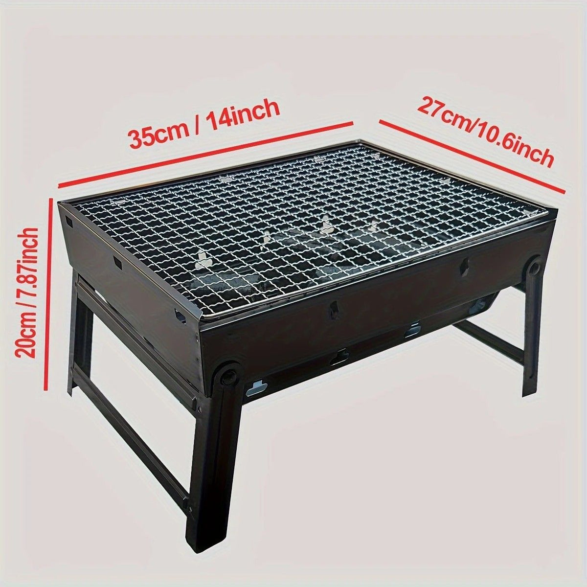 Weekend Essential Portable Foldable BBQ Grill Home & Camping Heavy Duty Steel No Assembly Required(Grand Kurogane.)