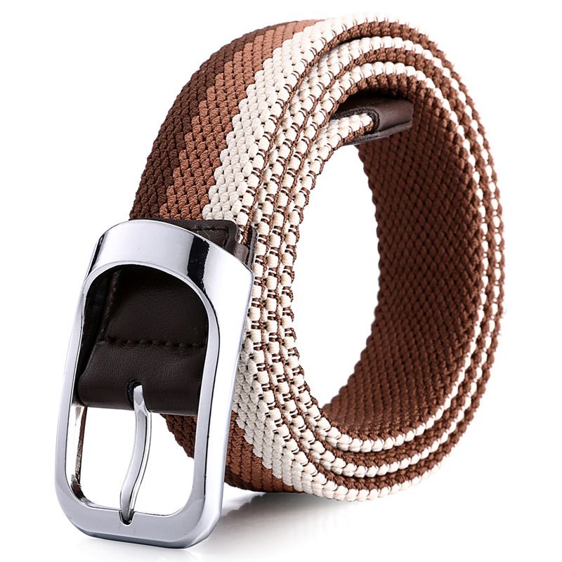 Three-Color Braided Golf Elastic Belt, Unisex, Stretchy Comfort and Versatile Matching, Top Choice for High-Quality Casual Trouser Belts/Blue and white