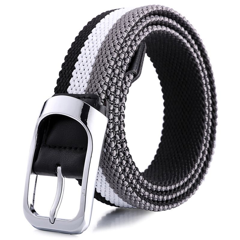 Three-Color Braided Golf Elastic Belt, Unisex, Stretchy Comfort and Versatile Matching, Top Choice for High-Quality Casual Trouser Belts/Blue and white