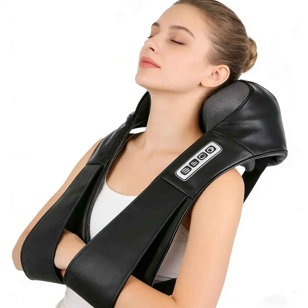 U-Shaped Neck & Shoulder Massager with Heated Surface, Bidirectional Kneading, Office & Car Relaxation Essential