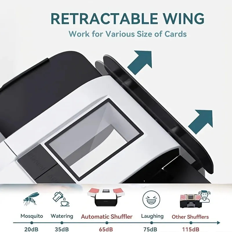 Automatic Card Shuffler, USB Rechargeable, One-Button Start, 2 Modes, Elevate Your Tabletop Game, Perfect for Family Game Nights, Hands-Free