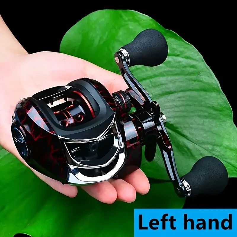 High Speed 18+1BB Baitcasting Reel, Dual Brake System, Max Drag 20lb - Ergonomic Handle, Stainless Steel Durable Spool - Ideal for Carp and Bass Fishing, Suitable for Saltwater and Freshwater, Angler's Choice | Smooth Black Finish(DW121L left hand)