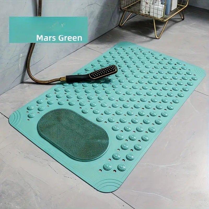 Anti-Slip Massage Shower Mat with Suction Cups Foot Spa Bathroom Mat(GREY)