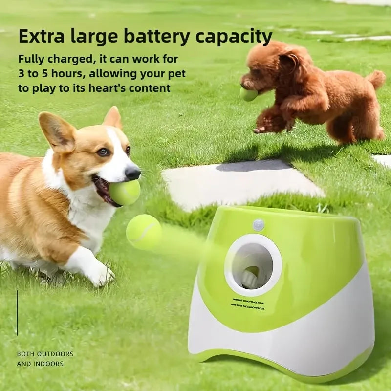 Automatic Pet Ball Launcher Toy with 3 Smart Launch Modes, Built-in Li-ion Battery & USB Charging, Long Battery Life, Indoor/Outdoor Use, Perfect Interactive Training Toy for Small and Medium Dogsļ¼orange)