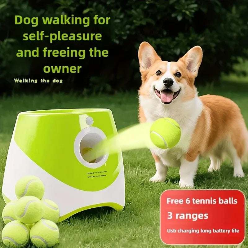 Automatic Pet Ball Launcher Toy with 3 Smart Launch Modes, Built-in Li-ion Battery & USB Charging, Long Battery Life, Indoor/Outdoor Use, Perfect Interactive Training Toy for Small and Medium Dogsļ¼orange)