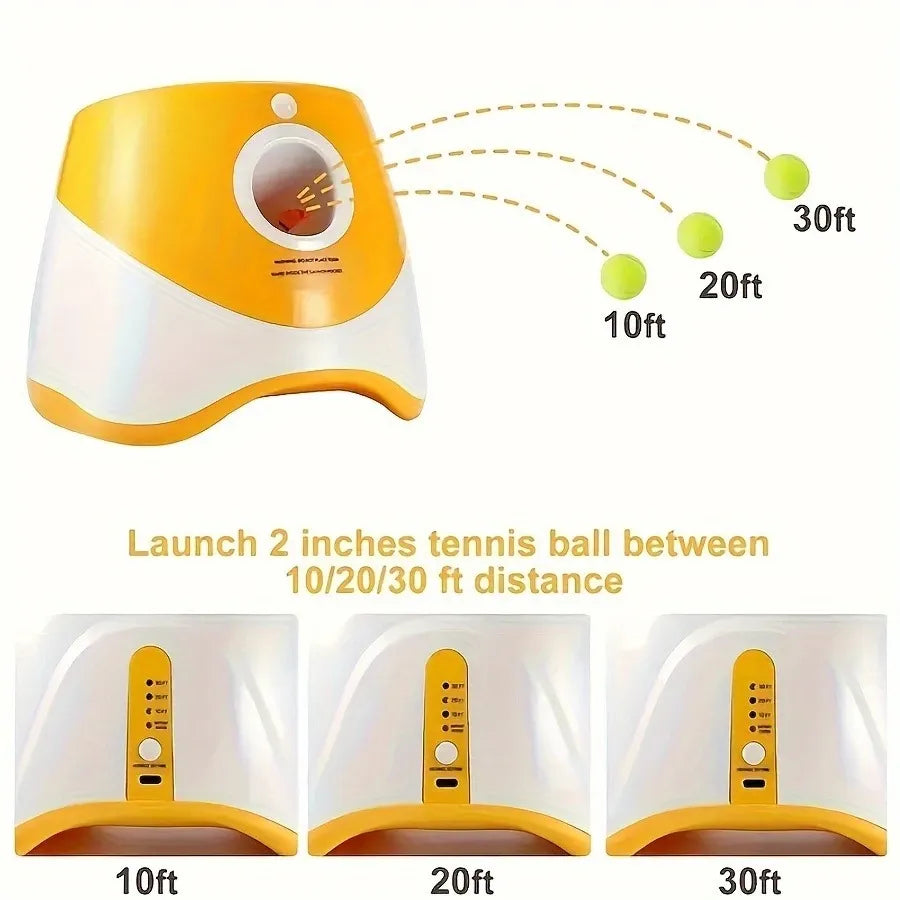 Automatic Pet Ball Launcher Toy with 3 Smart Launch Modes, Built-in Li-ion Battery & USB Charging, Long Battery Life, Indoor/Outdoor Use, Perfect Interactive Training Toy for Small and Medium Dogsļ¼orange)