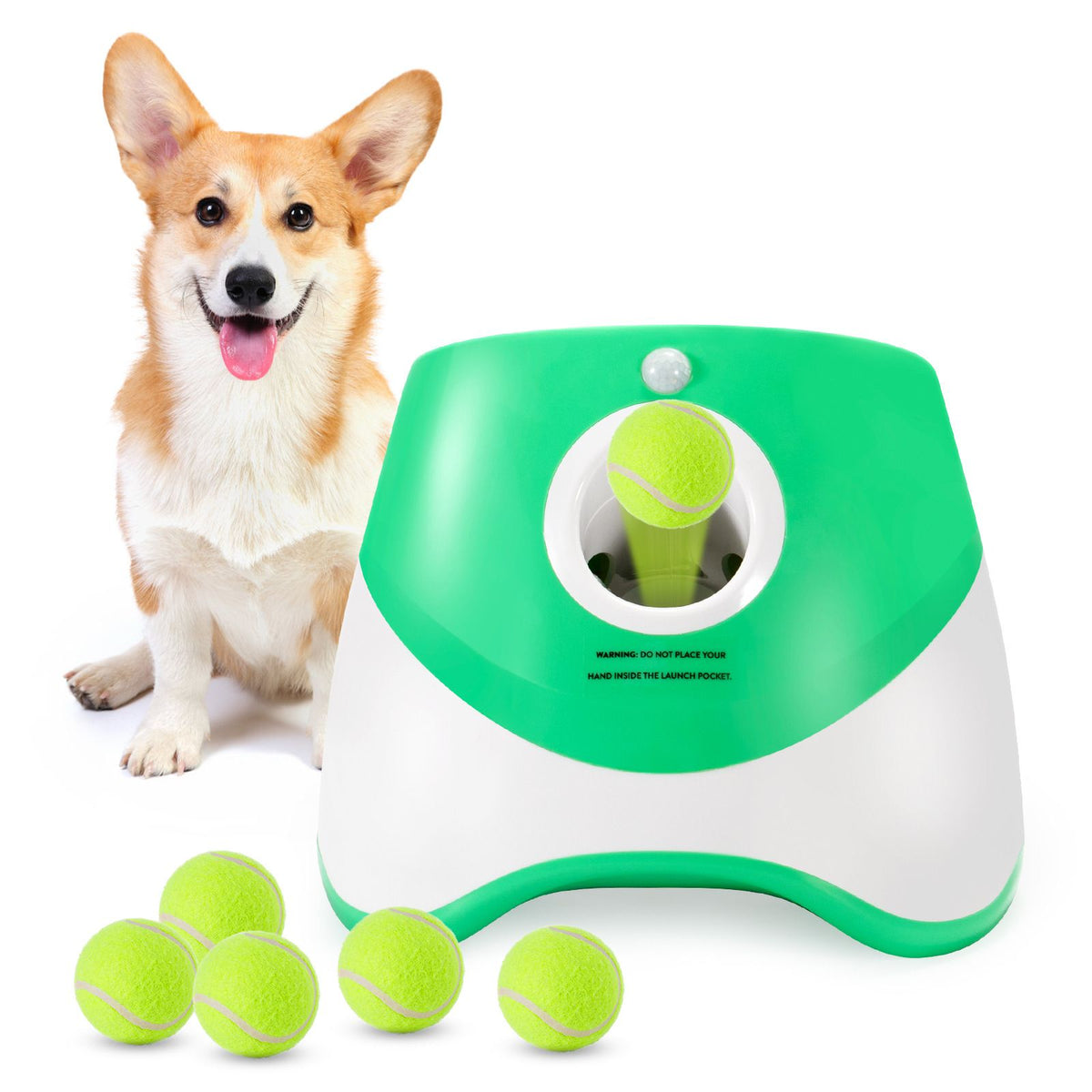 Automatic Pet Ball Launcher Toy with 3 Smart Launch Modes, Built-in Li-ion Battery & USB Charging, Long Battery Life, Indoor/Outdoor Use, Perfect Interactive Training Toy for Small and Medium Dogsļ¼orange)