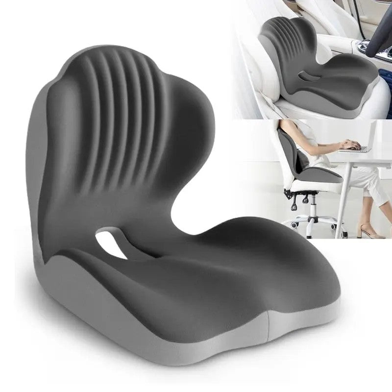 Ergonomic Memory Foam Seat Cushion provides comfortable lumbar and back support, suitable for office chairs and car seats. Reduces pressure and relieves back pain, lightweight and portable with moderate softness, a thoughtful gift for family and friends.
