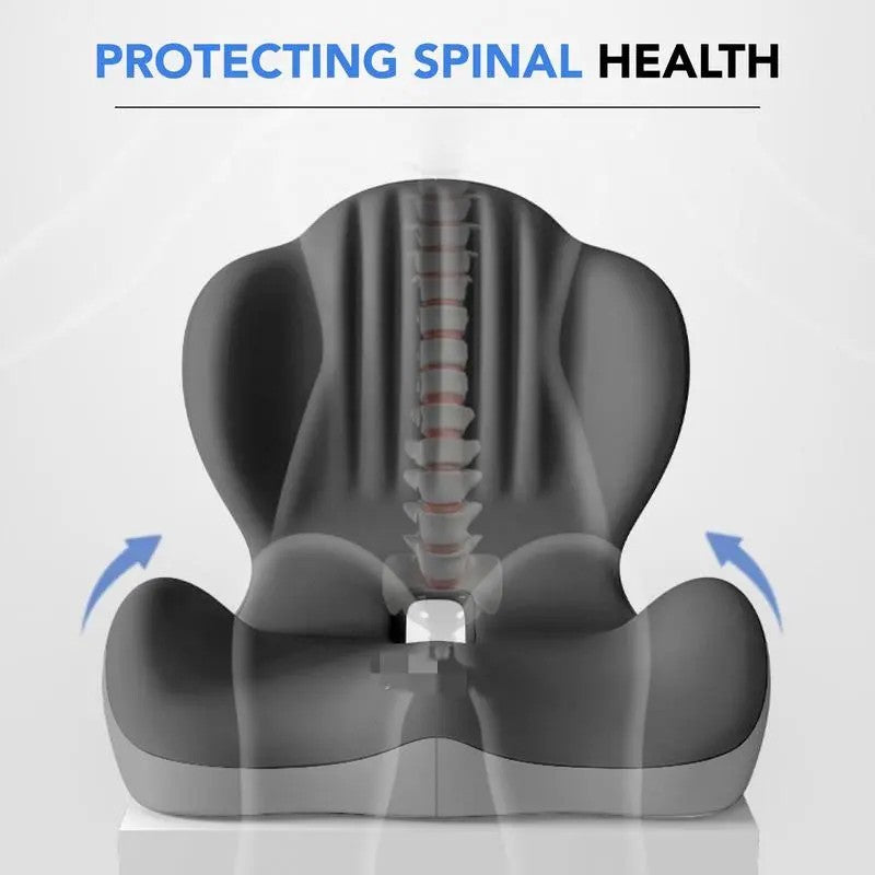 Ergonomic Memory Foam Seat Cushion provides comfortable lumbar and back support, suitable for office chairs and car seats. Reduces pressure and relieves back pain, lightweight and portable with moderate softness, a thoughtful gift for family and friends.