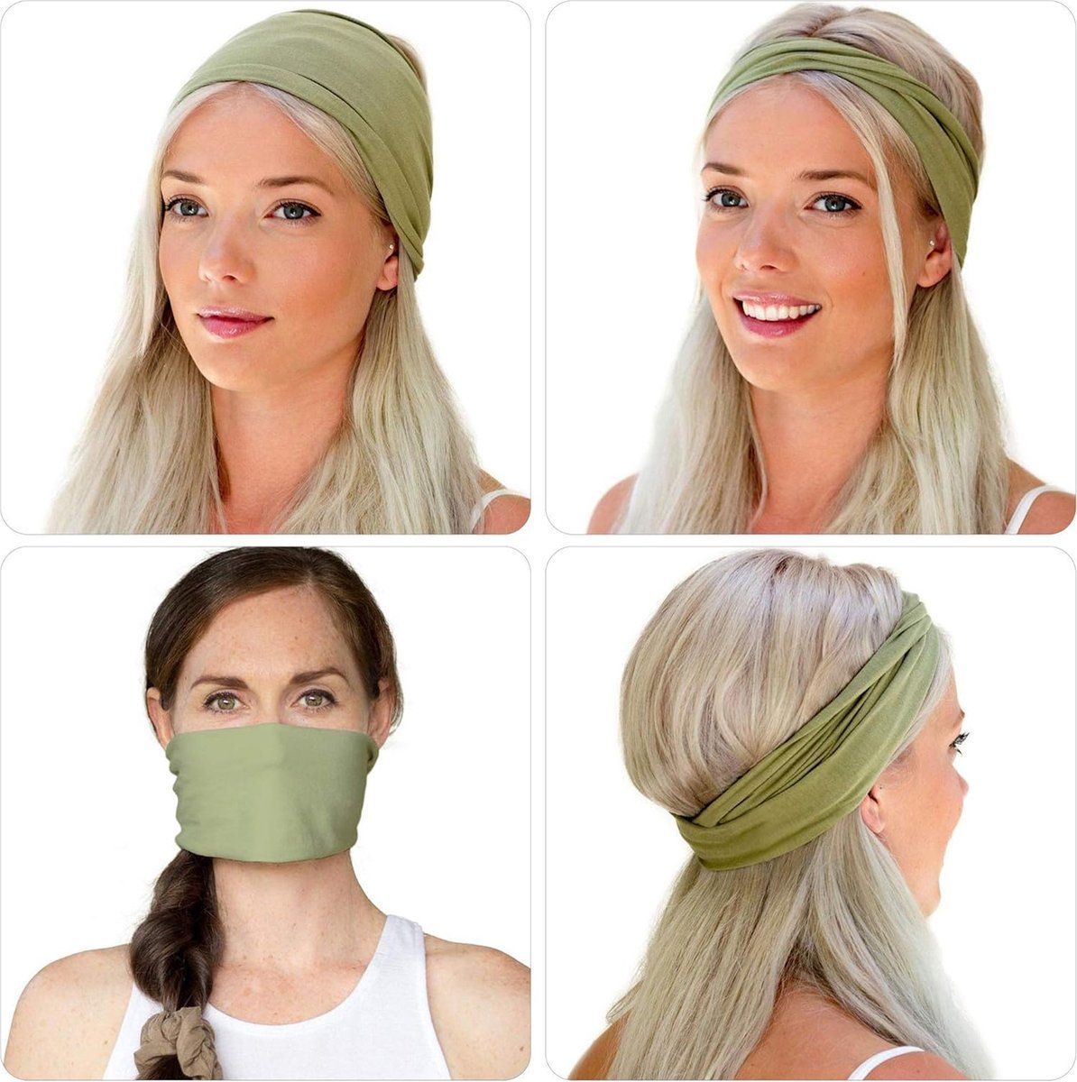 12 Piece Elastic Sports Headband Set for Women, Sweatbands for Running and Workout