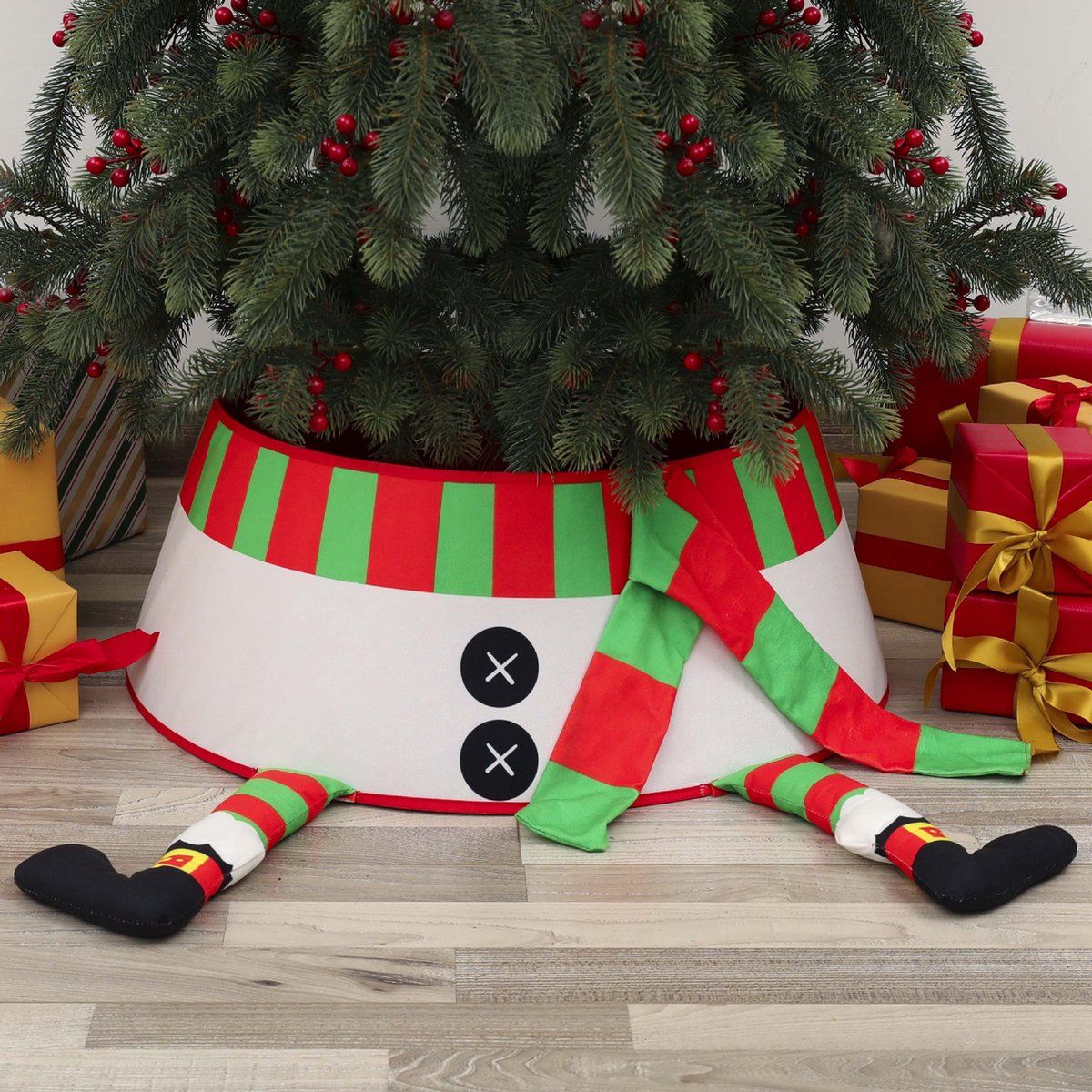 1 Piece Multicolor Christmas Tree Skirt and Tree Stand Cover, 40 x 60 x 20 cm