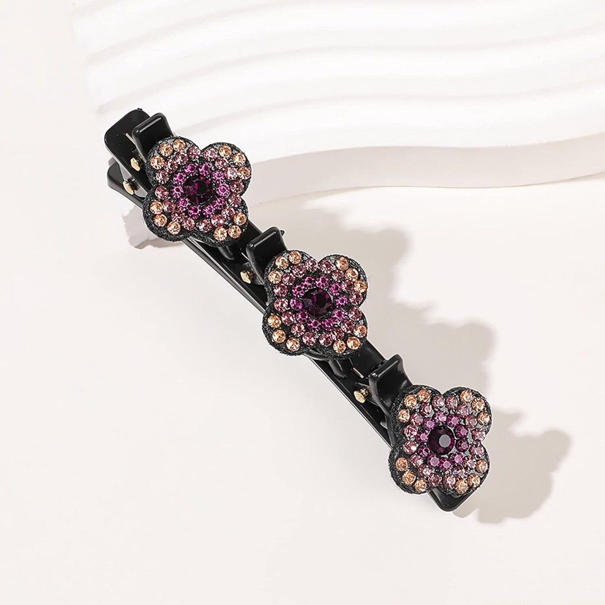 4 Piece Four Leaf Clover Braided Hairpin Set for Women and Girls