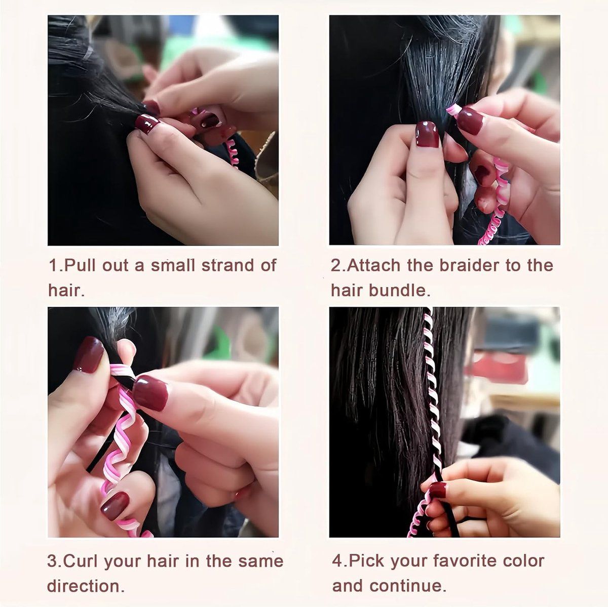 French Hair Braiding Tool for Girls and Women, 6 Colors